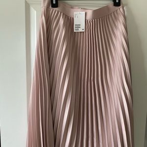Midi Pleated Blush Skirt